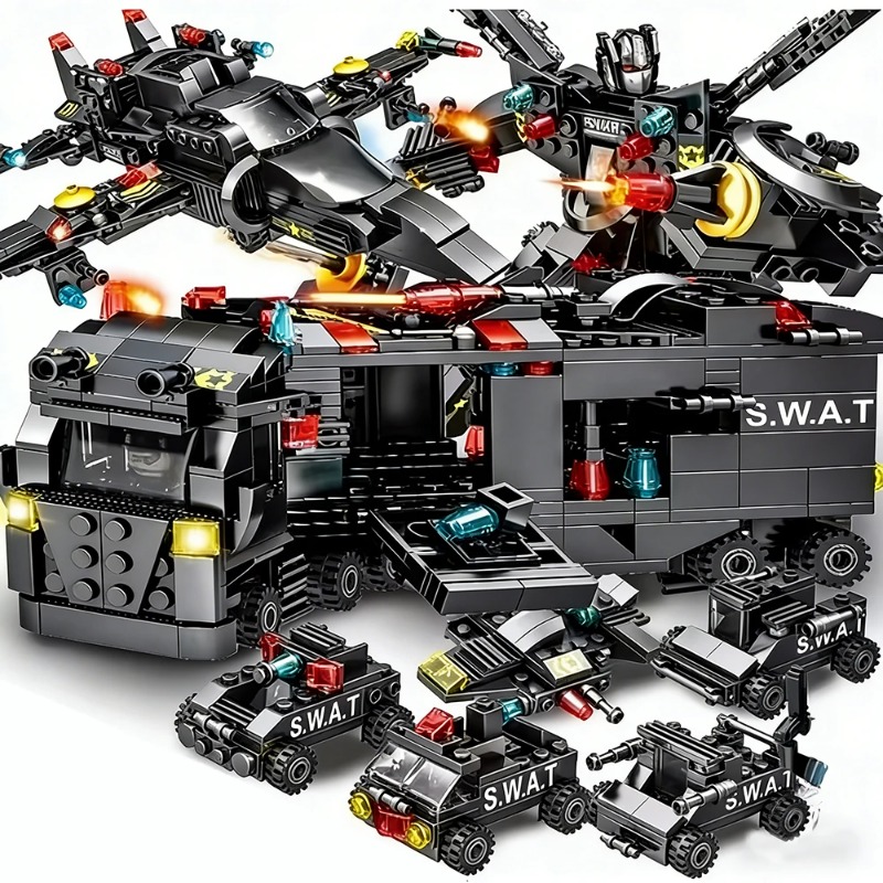 8in1  SWAT  585Pcs Police Stat - Model Kit Wukong ulasan dan harga