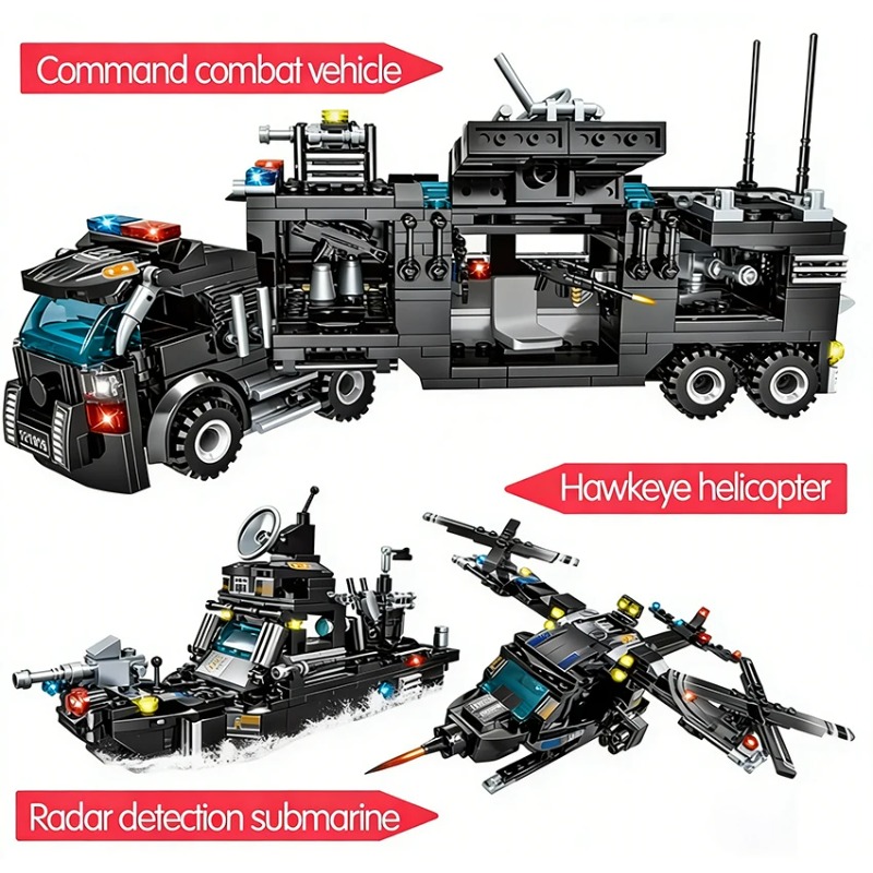 8in1  SWAT  585Pcs Police Stat - Model Kit Wukong ulasan dan harga