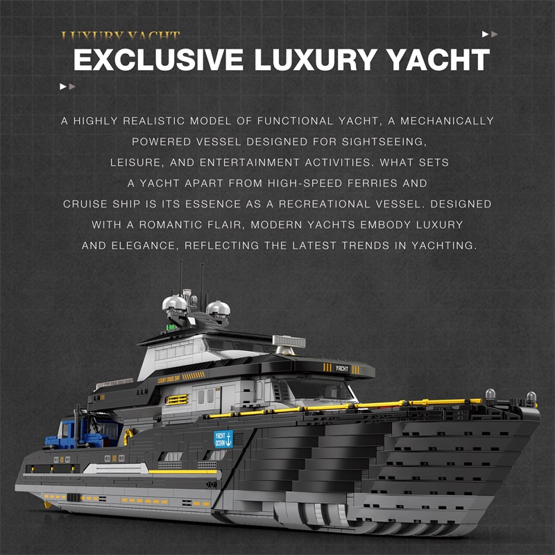 IN STOCK MOC Idea Luxury Yacht - Model Kit Yacht ulasan dan harga